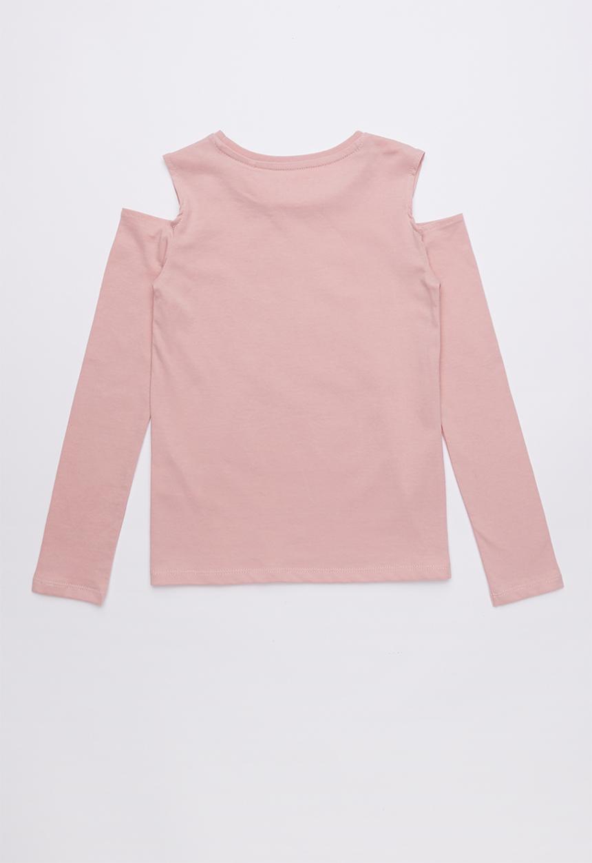 GUESS - Long sleeve cold shoulder tee - pink