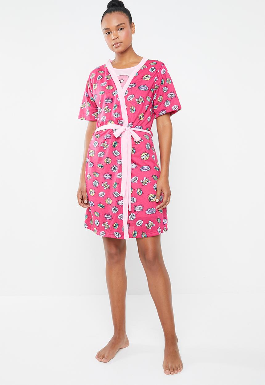 c(inch) - Short sleeve gown - pink