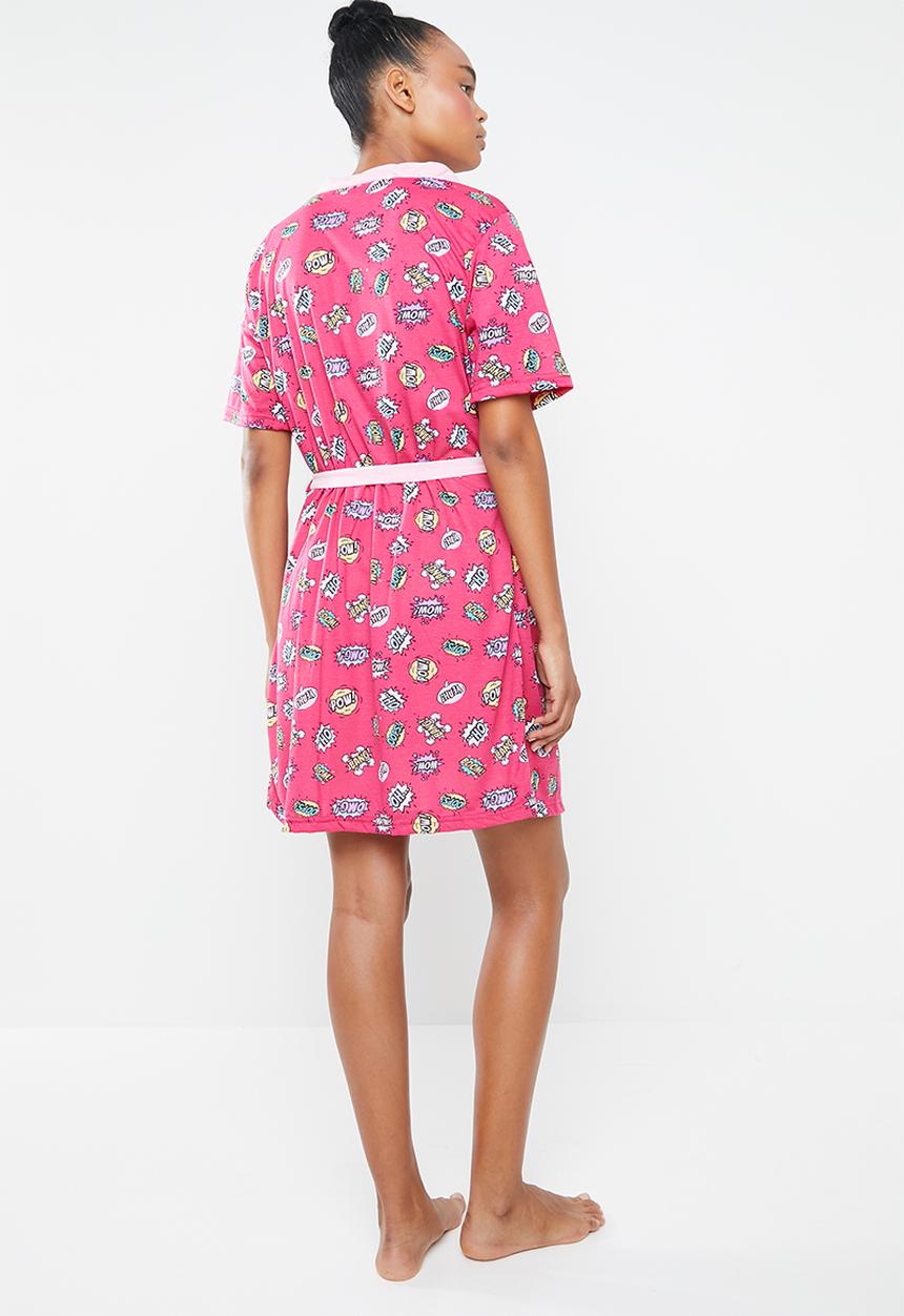 c(inch) - Short sleeve gown - pink