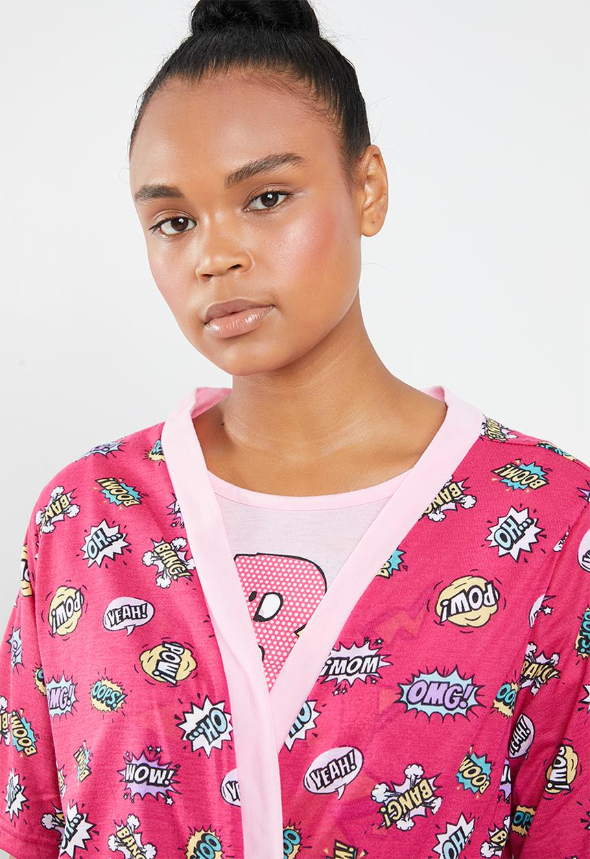 c(inch) - Short sleeve gown - pink