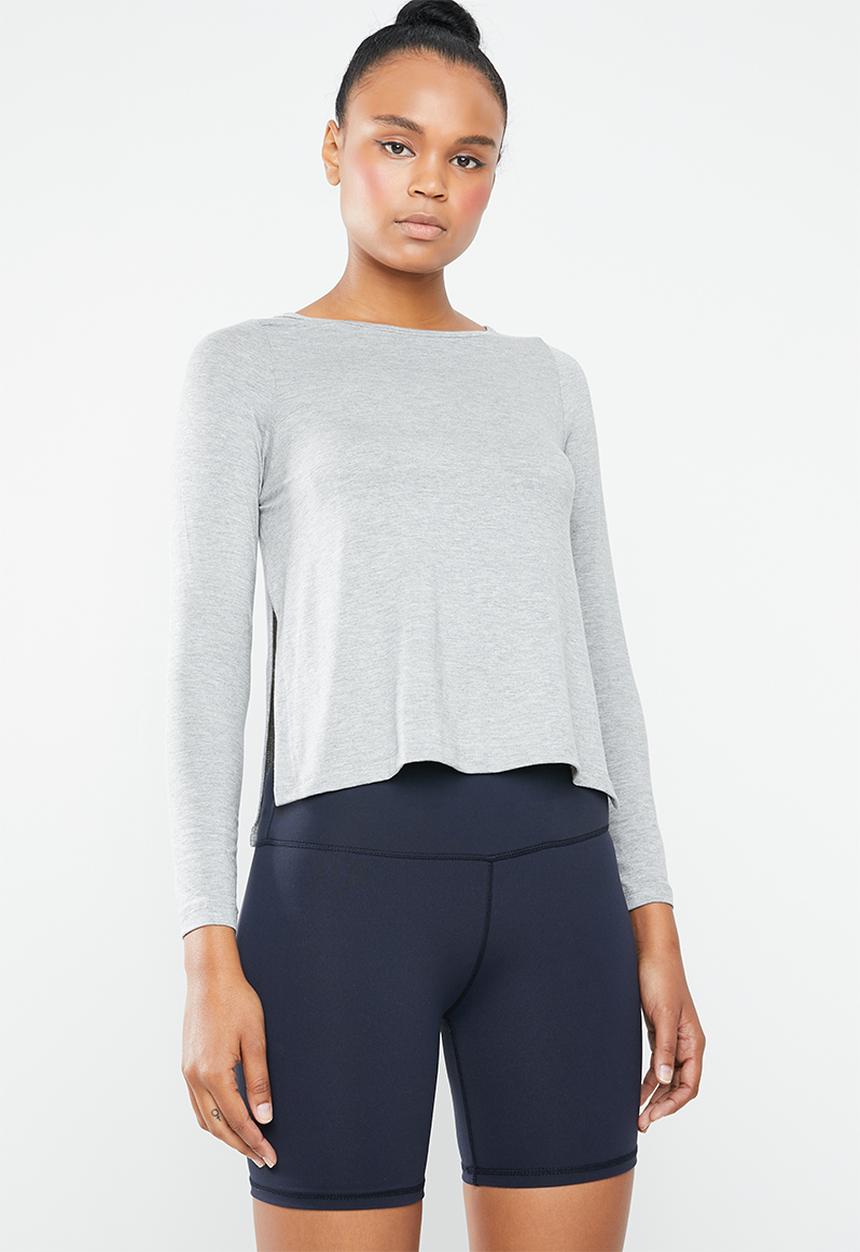 Superbalist - Side slit top - light grey melange