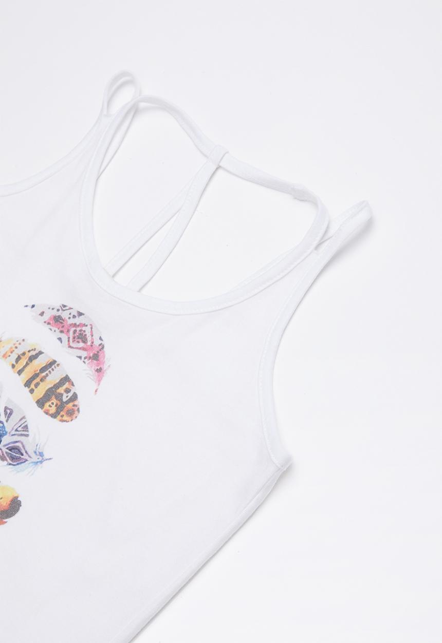 Lizzy - Celia printed vest - white 
