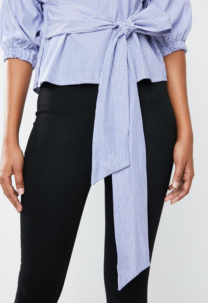 Superbalist - Tie front shell - blue & white 