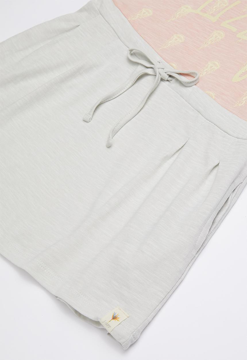 Lizzy - Loretta tee combo dress - pink & grey