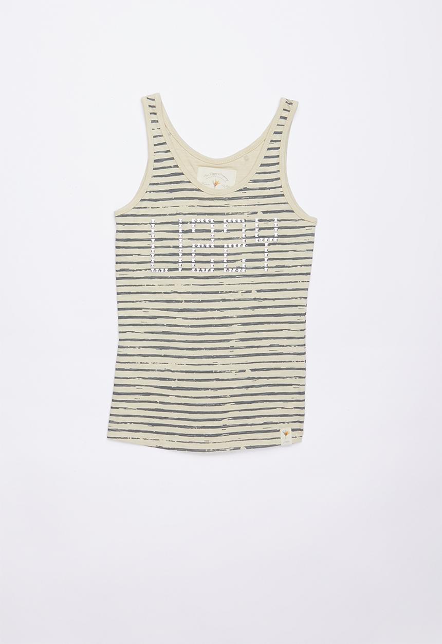Lizzy - Galena printed vest - grey & cream