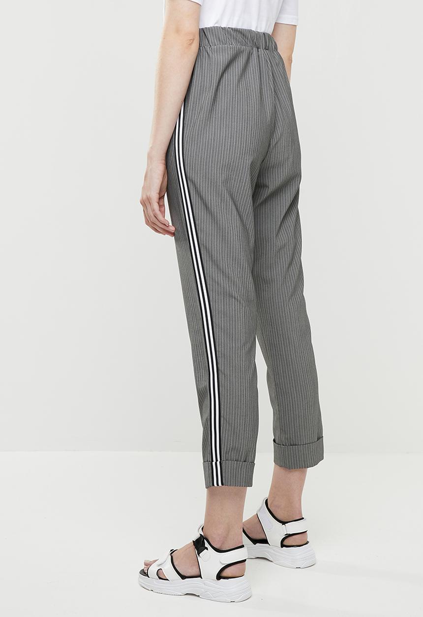 STYLE REPUBLIC - Racing stripe trouser - grey