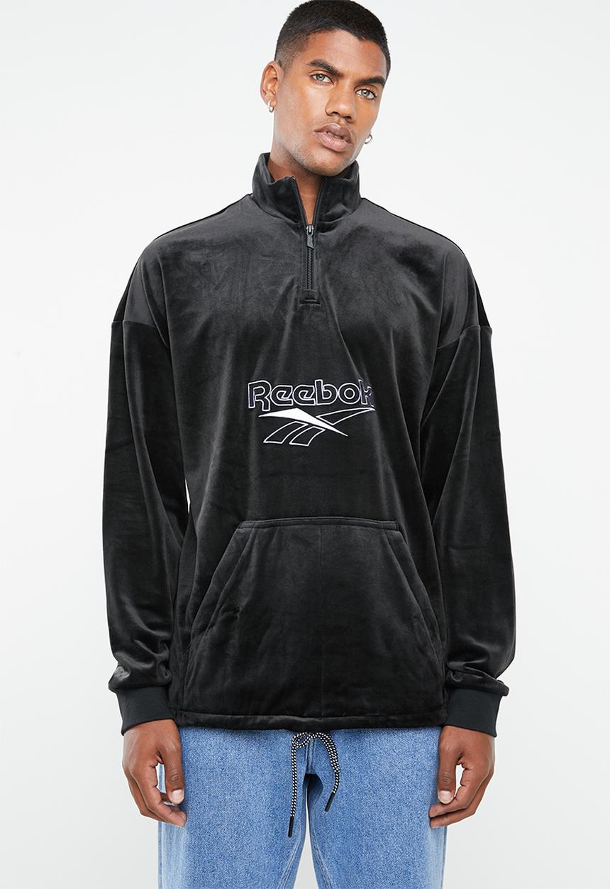 Reebok Classic - CL V Velour 1/2 zip - black