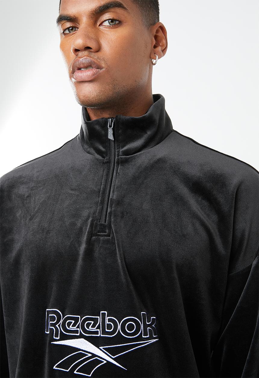 Reebok Classic - CL V Velour 1/2 zip - black
