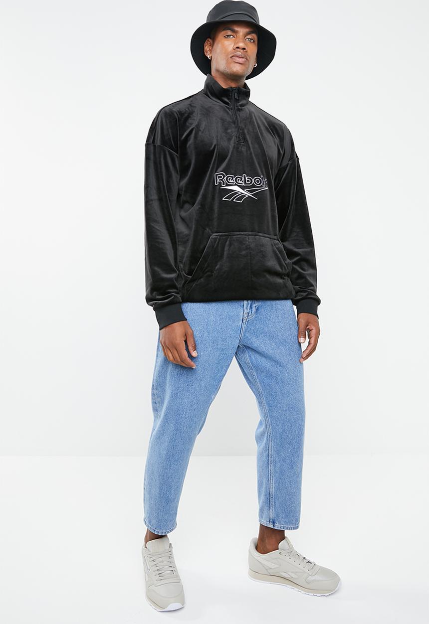 Reebok Classic - CL V Velour 1/2 zip - black