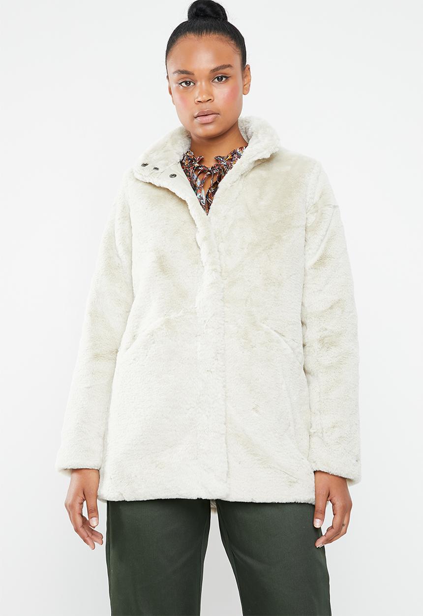 ONLY - Vida faux fur coat - neutral