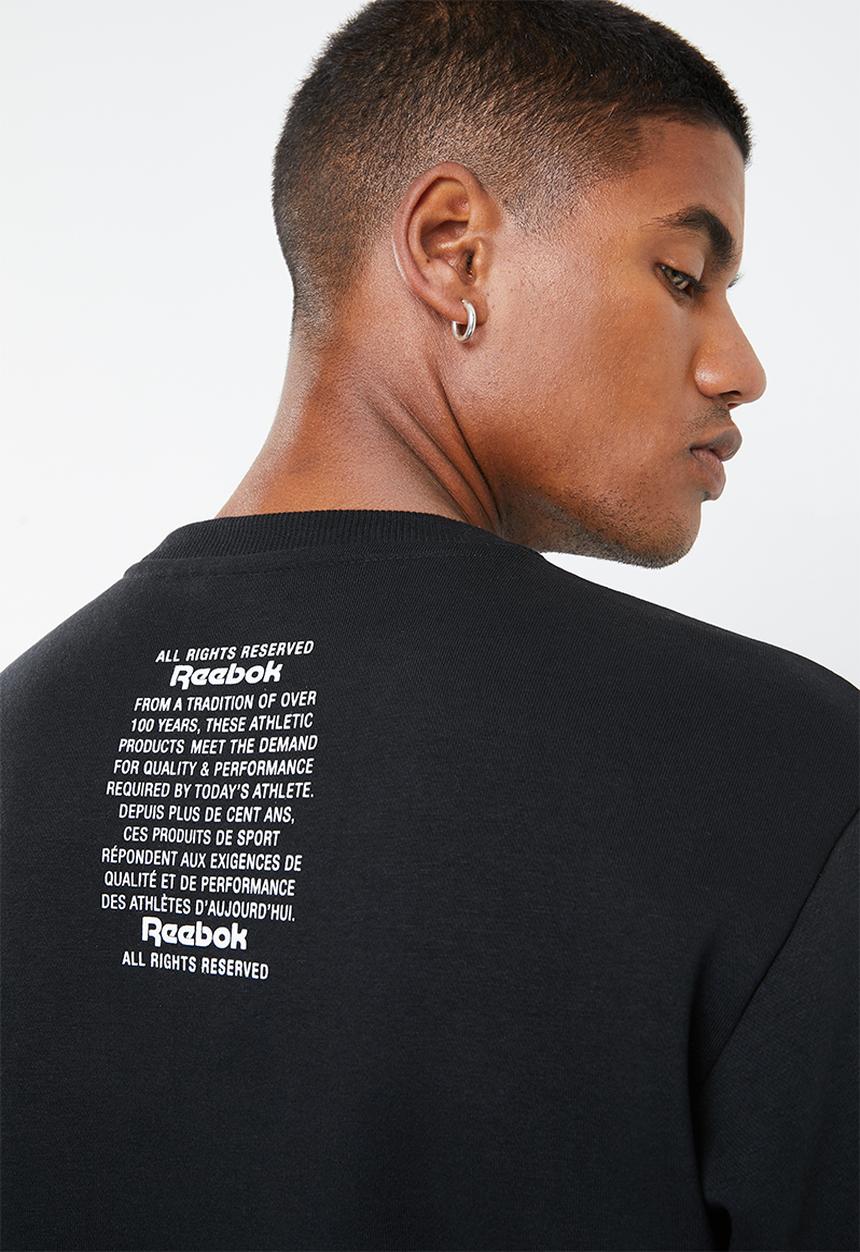 Reebok - GP unisex fleece pullover top - black