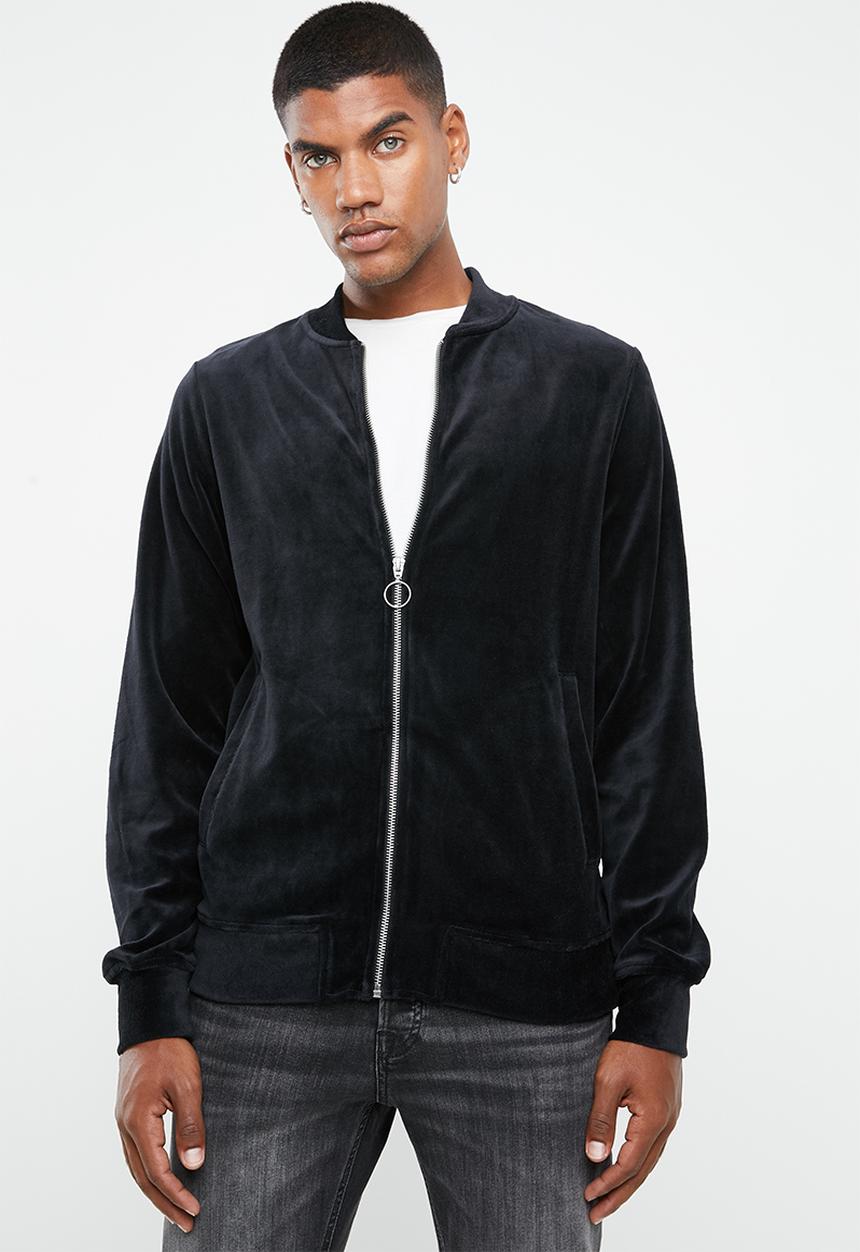 Jack & Jones - Serge velvet bomber - black