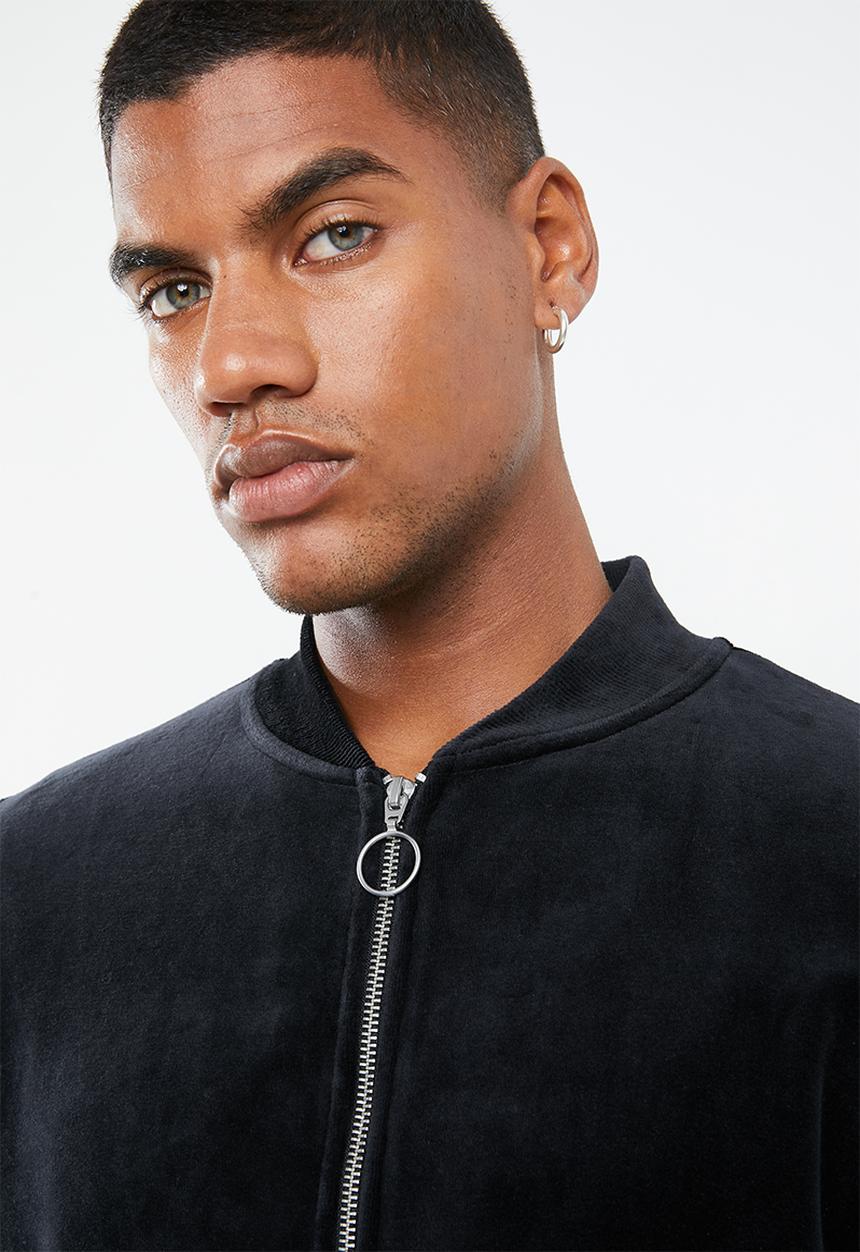 Jack & Jones - Serge velvet bomber - black