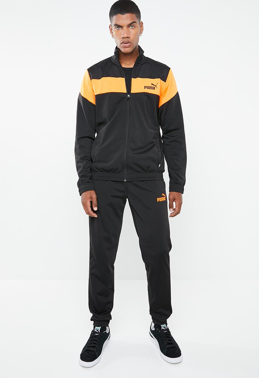 PUMA - Clean tricot tracksuit - black & yellow