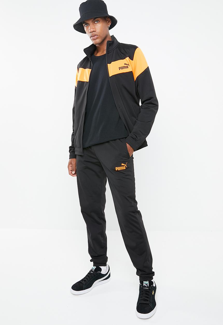 PUMA - Clean tricot tracksuit - black & yellow