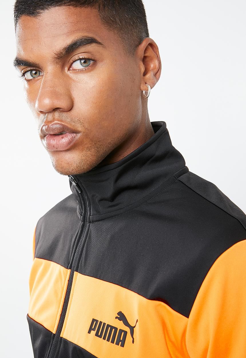 PUMA - Clean tricot tracksuit - black & yellow
