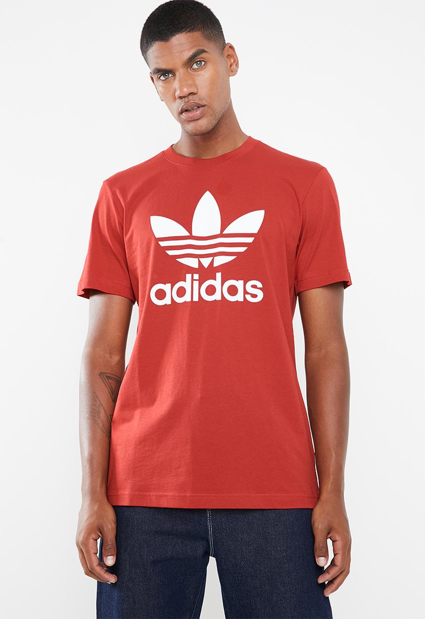 adidas Originals - Trefoil short sleeve crew tee - red & white