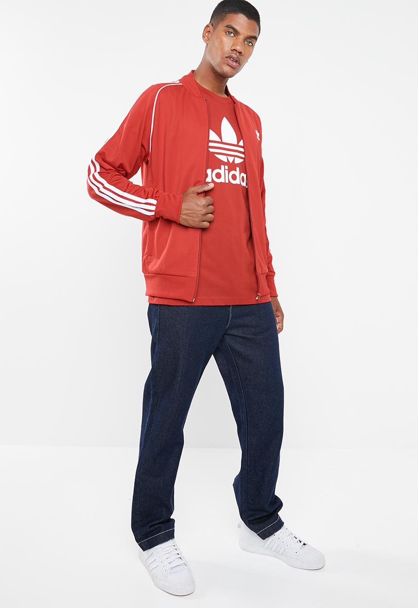 adidas Originals - Trefoil short sleeve crew tee - red & white