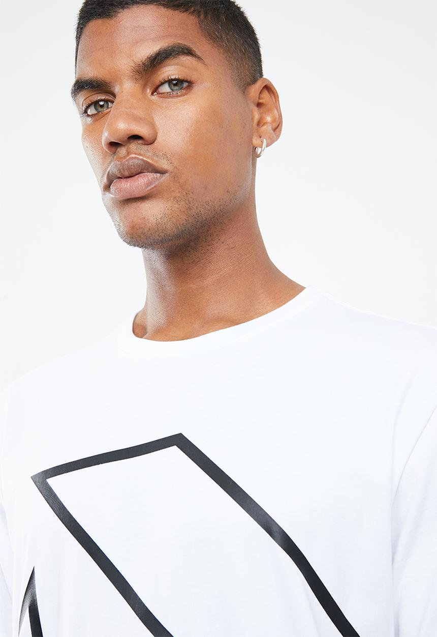 Converse - Vertical collegiate text tee - white