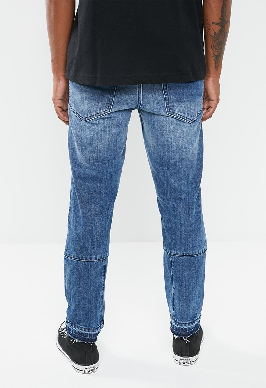 Superbalist - Cropped patchwork jeans - blue 