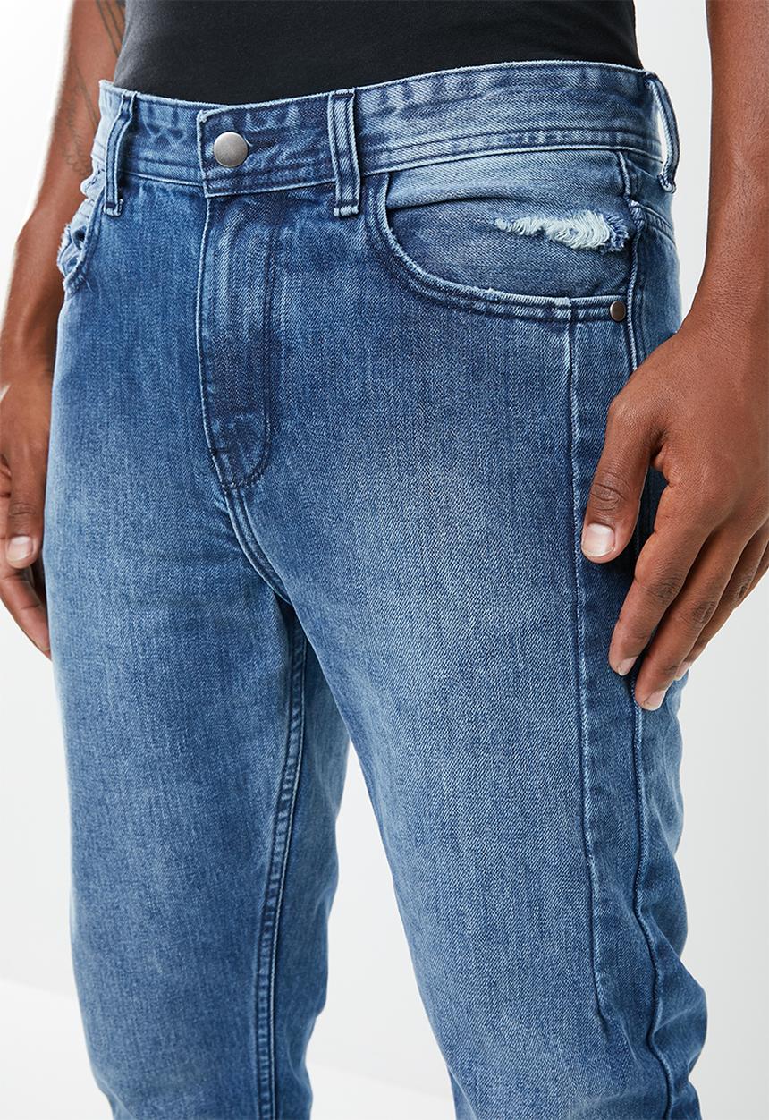 Superbalist - Cropped patchwork jeans - blue 