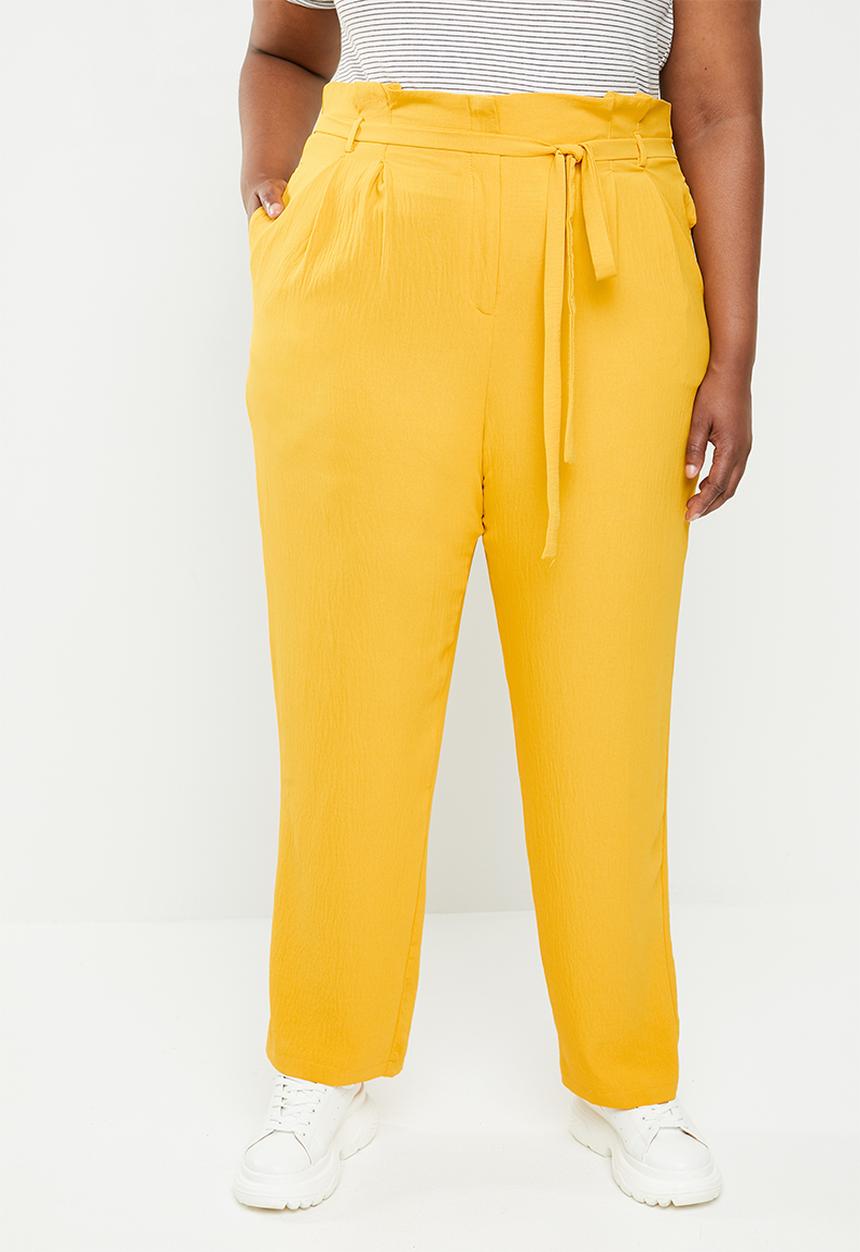 STYLE REPUBLIC PLUS - Soft paperbag waist pants - yellow
