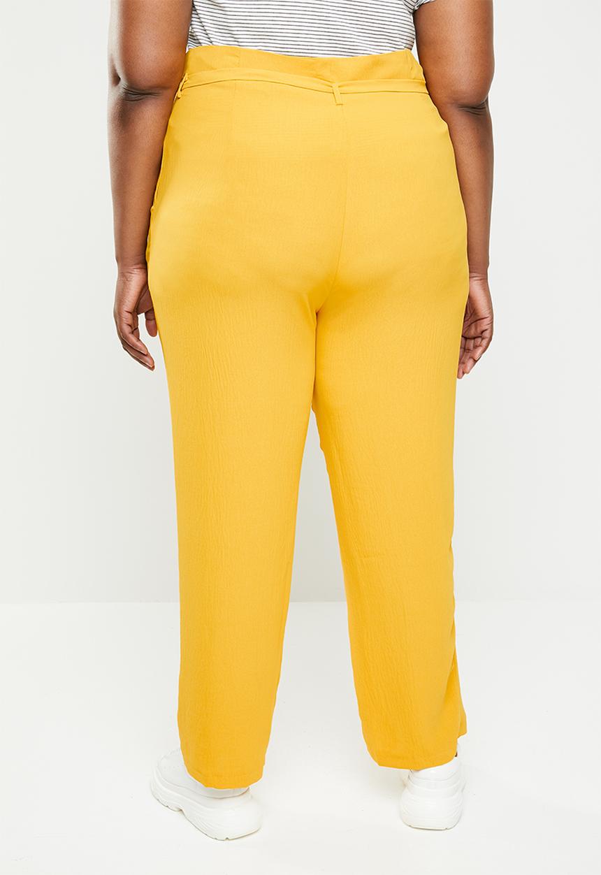 STYLE REPUBLIC PLUS - Soft paperbag waist pants - yellow