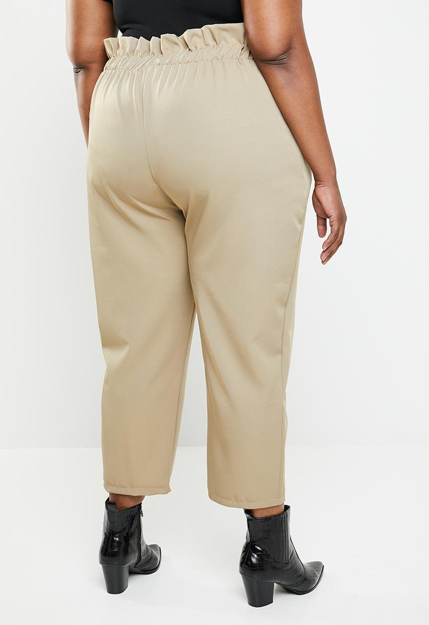 STYLE REPUBLIC PLUS - Paperbag waist pant - beige