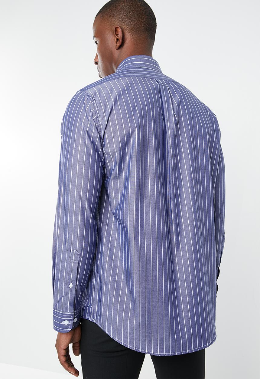 Pringle of Scotland - Aston stripe shirt - blue & white