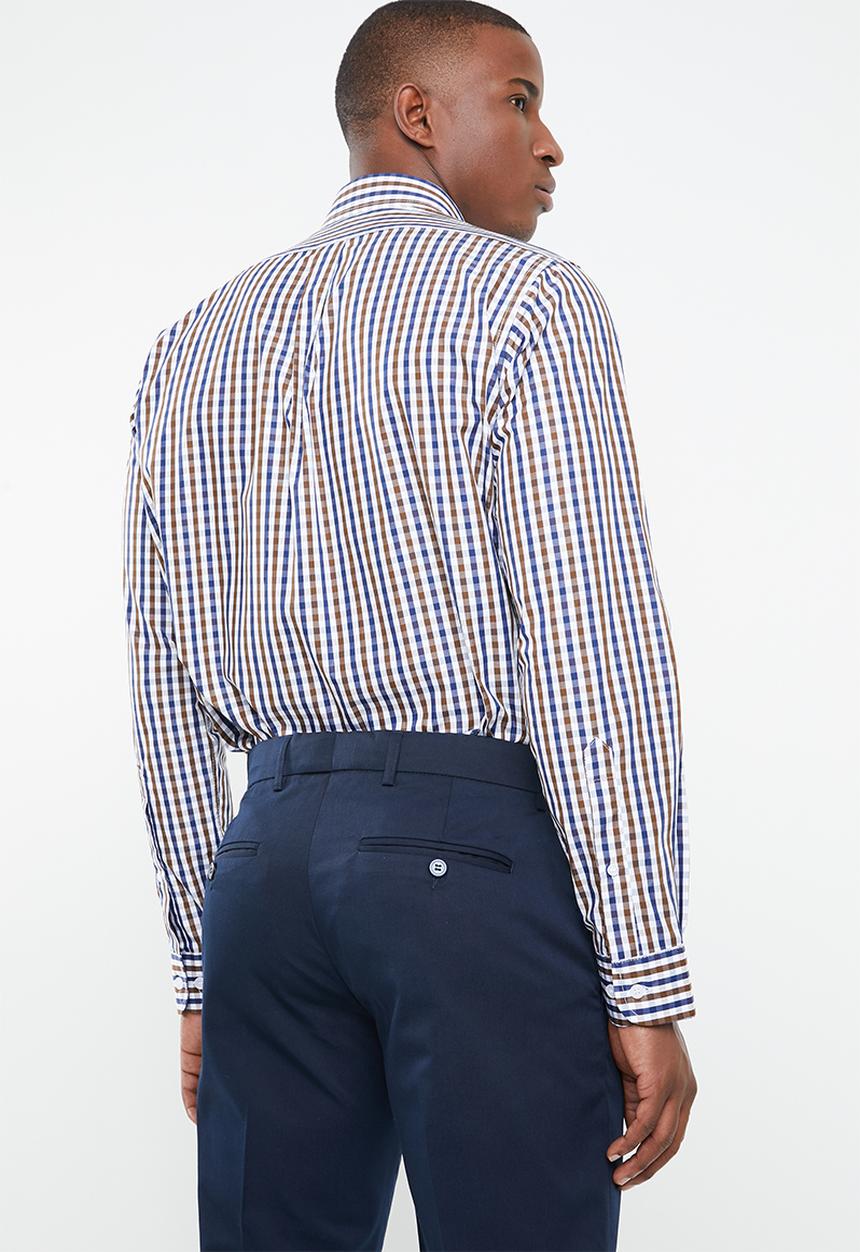 Pringle of Scotland - Othman classic fit shirt - navy & brown