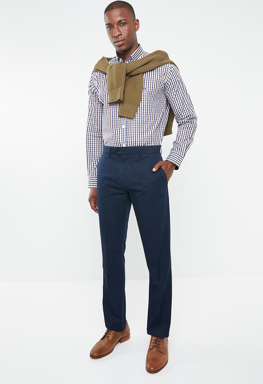 Pringle of Scotland - Othman classic fit shirt - navy & brown