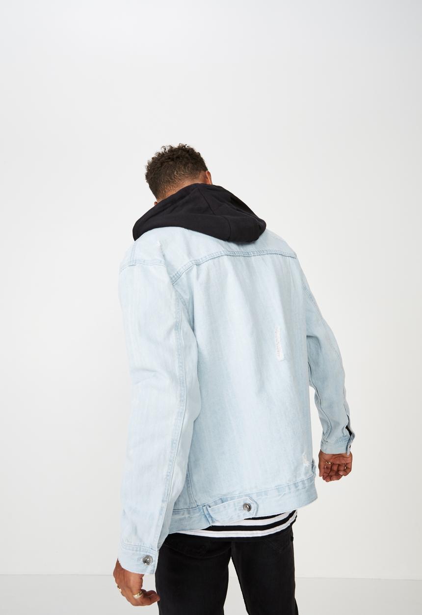 Cotton On - Hooded denim jacket - blue