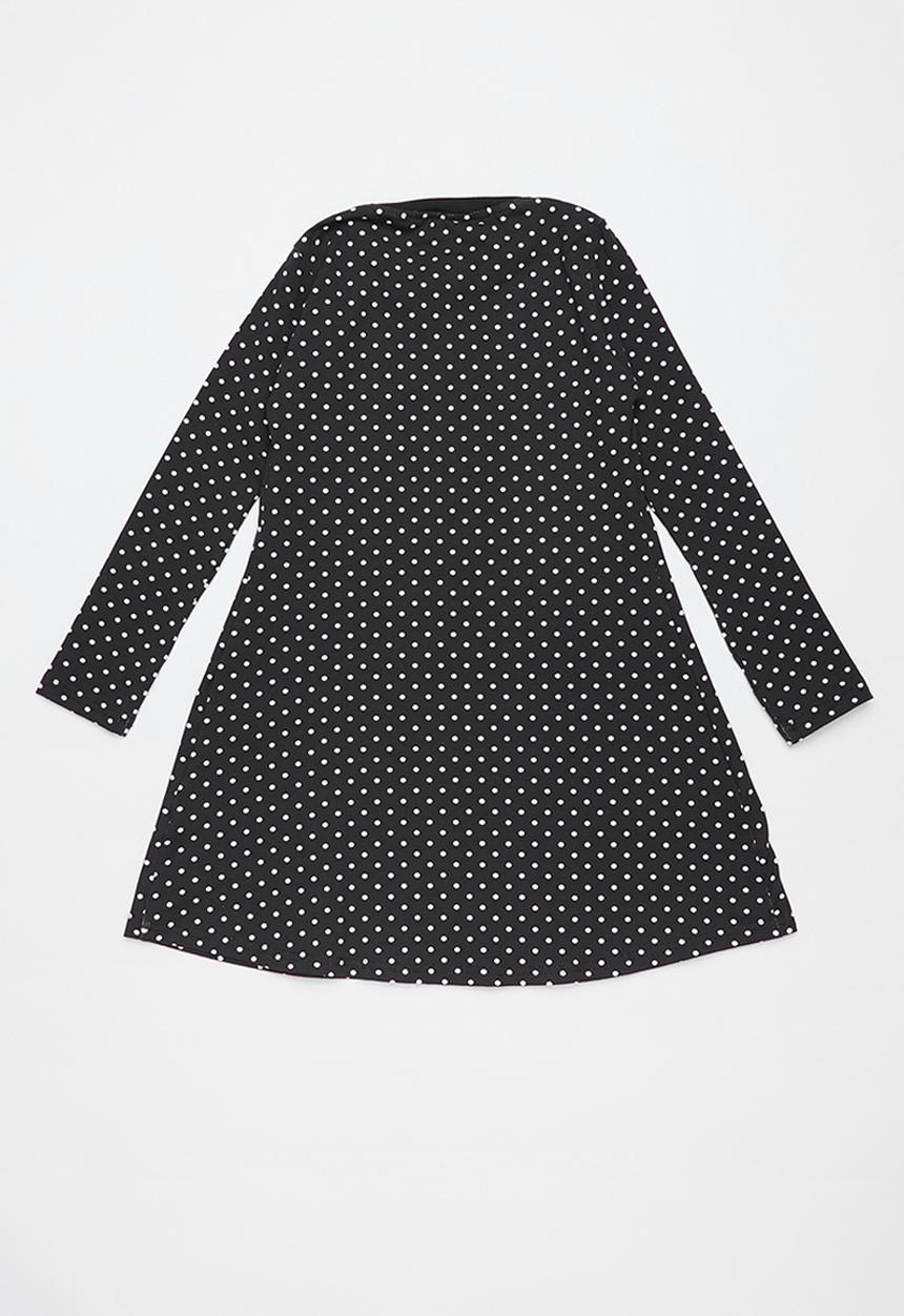Rebel Republic - Kids long stripe sleeve dress - navy & grey