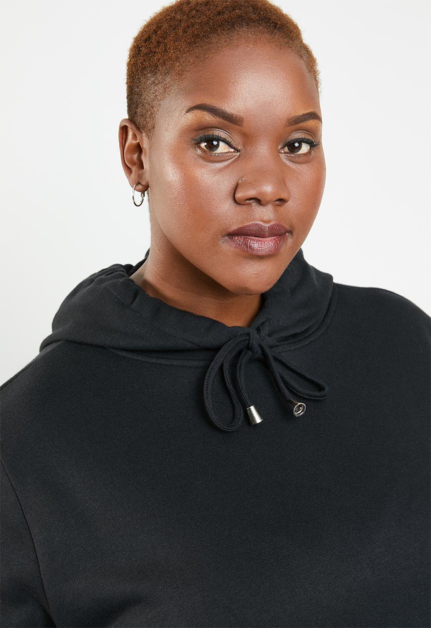 STYLE REPUBLIC PLUS - Slogan hoodie - black & white