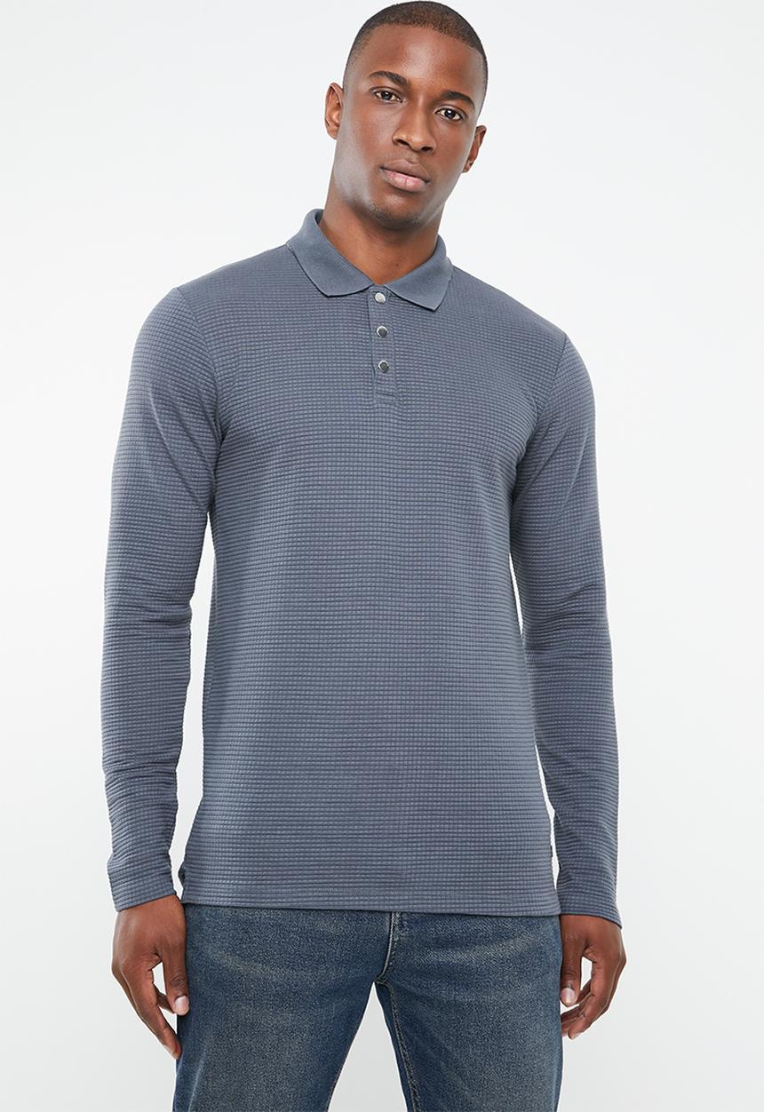 Jack & Jones - Polo long sleeve tee - blue