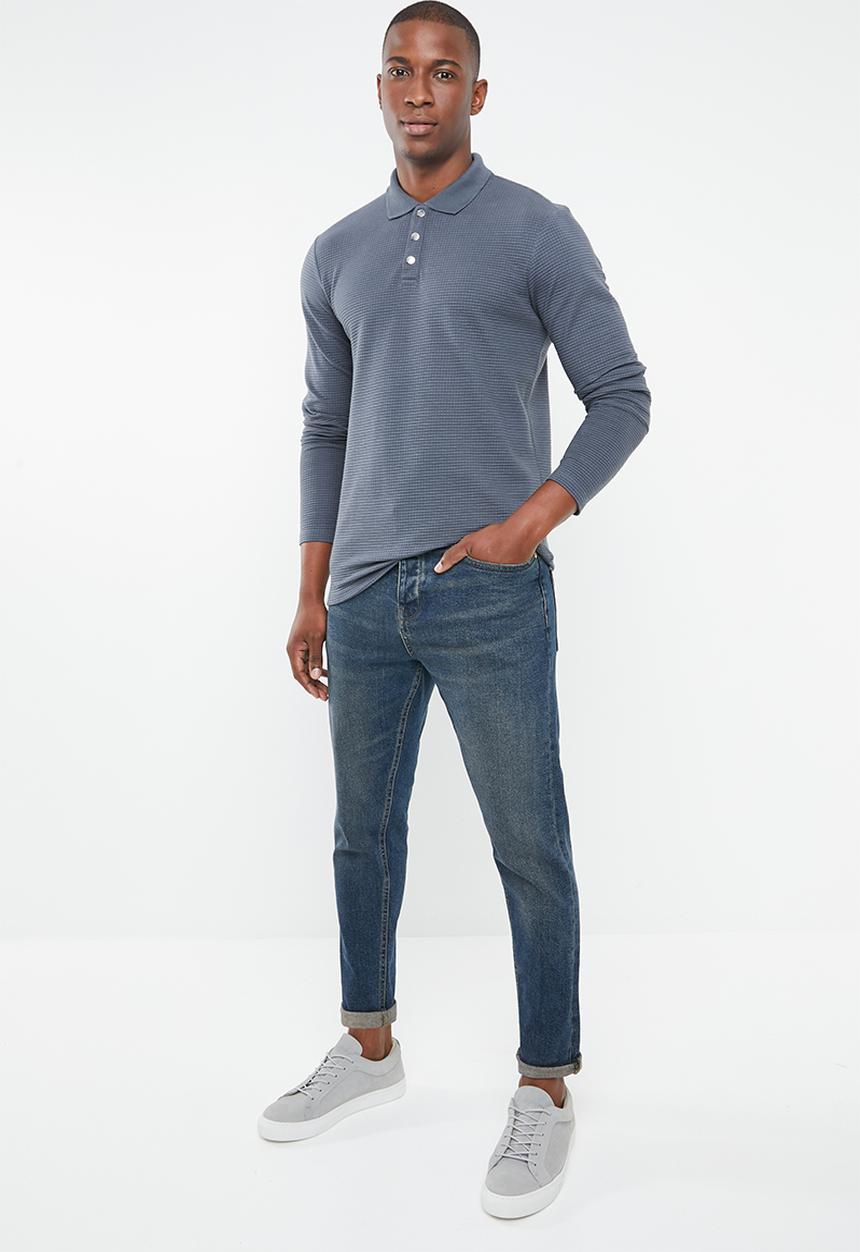 Jack & Jones - Polo long sleeve tee - blue