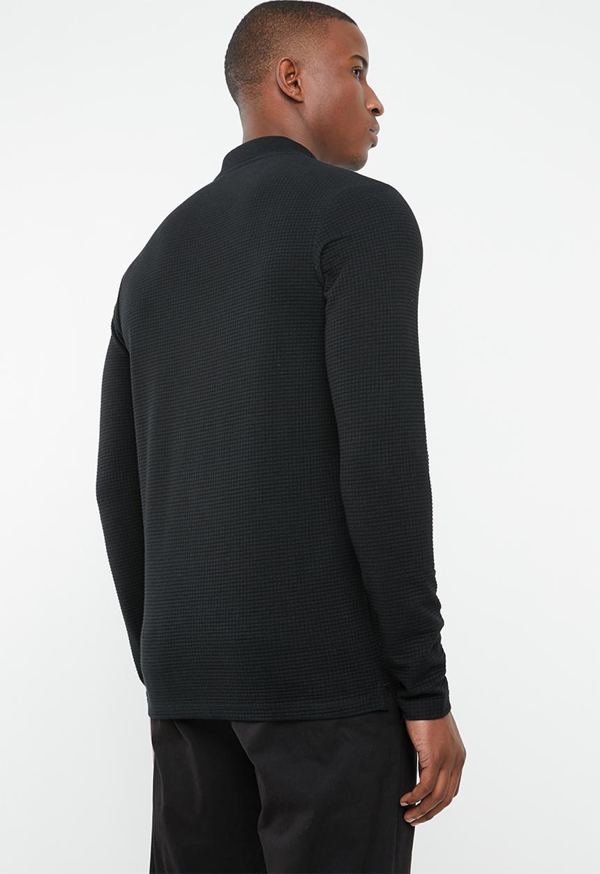 Jack & Jones - Polo long sleeve tee - black