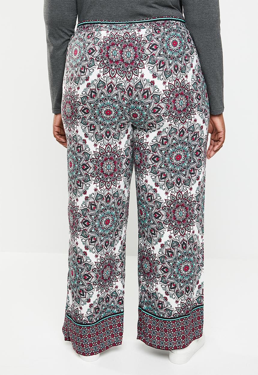 STYLE REPUBLIC PLUS - Wide leg flat front pants - multi