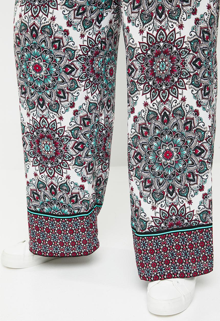 STYLE REPUBLIC PLUS - Wide leg flat front pants - multi