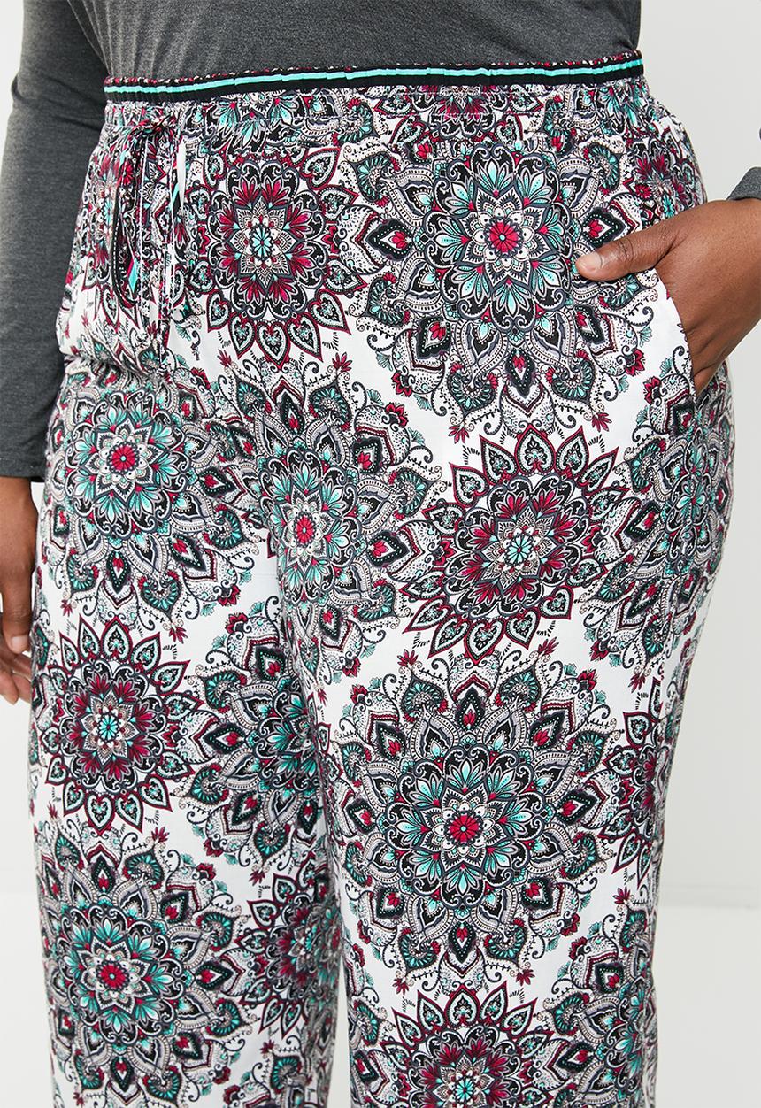 STYLE REPUBLIC PLUS - Wide leg flat front pants - multi