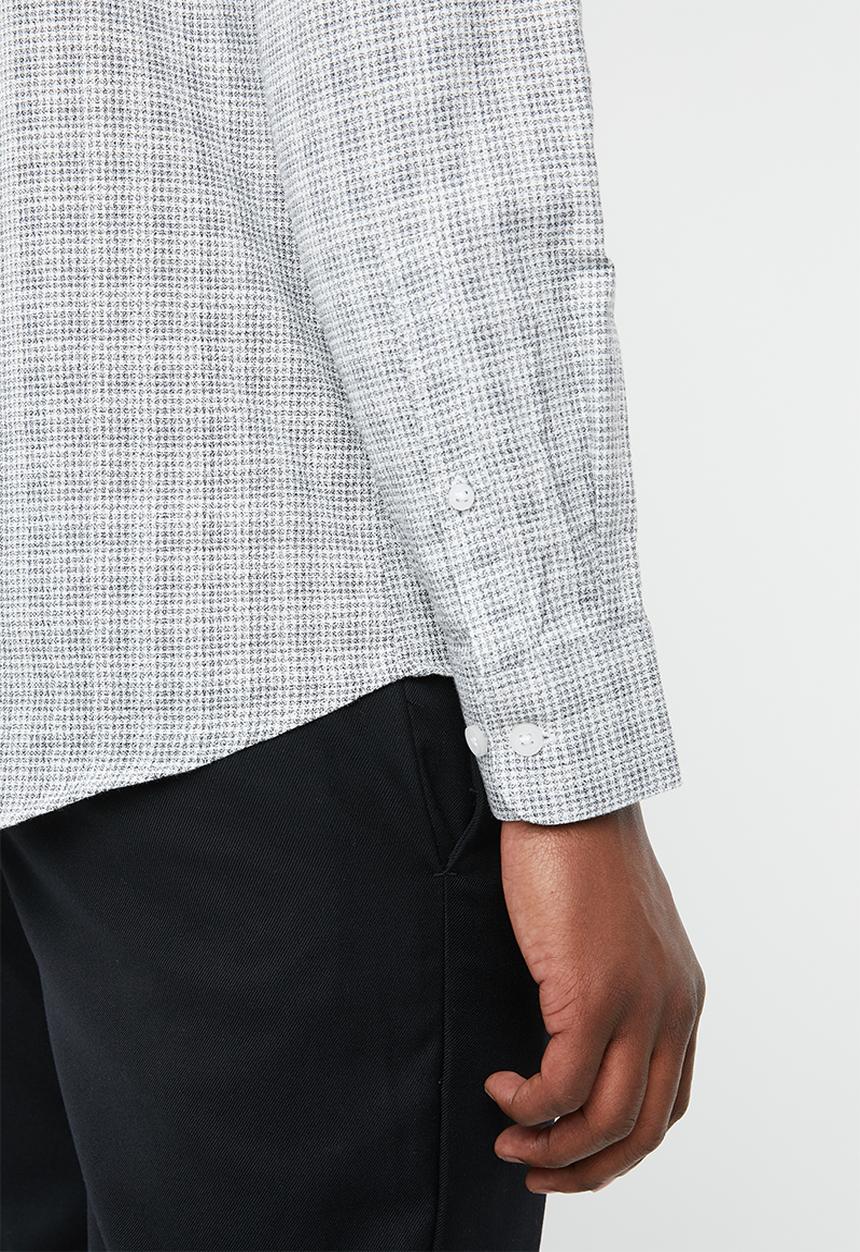 Selected Homme - Gab slim fit check shirt - white & black