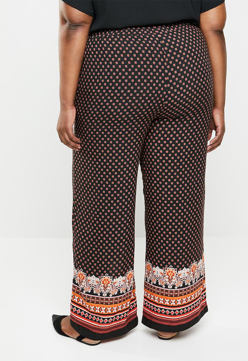 STYLE REPUBLIC PLUS - Wide leg flat front pants - multi