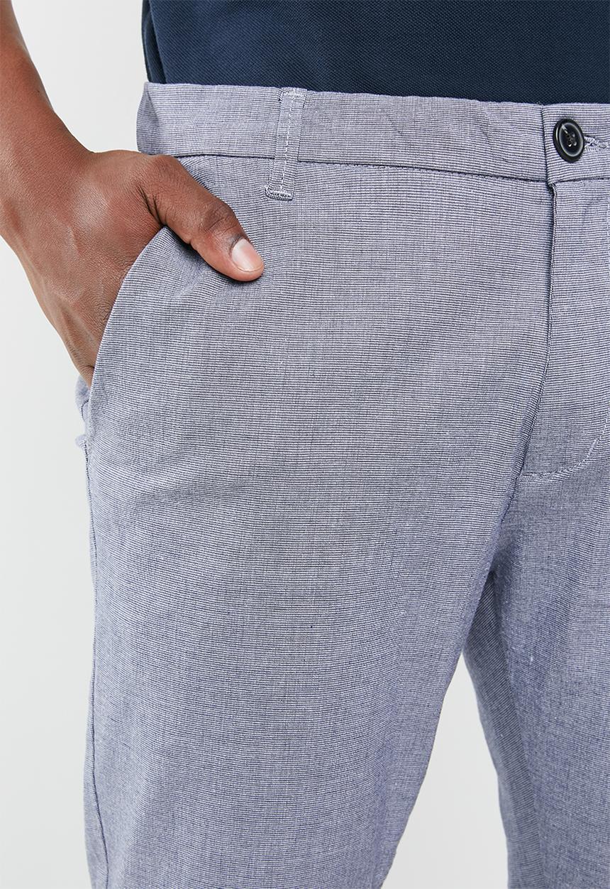 Selected Homme - Harval check slim fit pants - navy & white