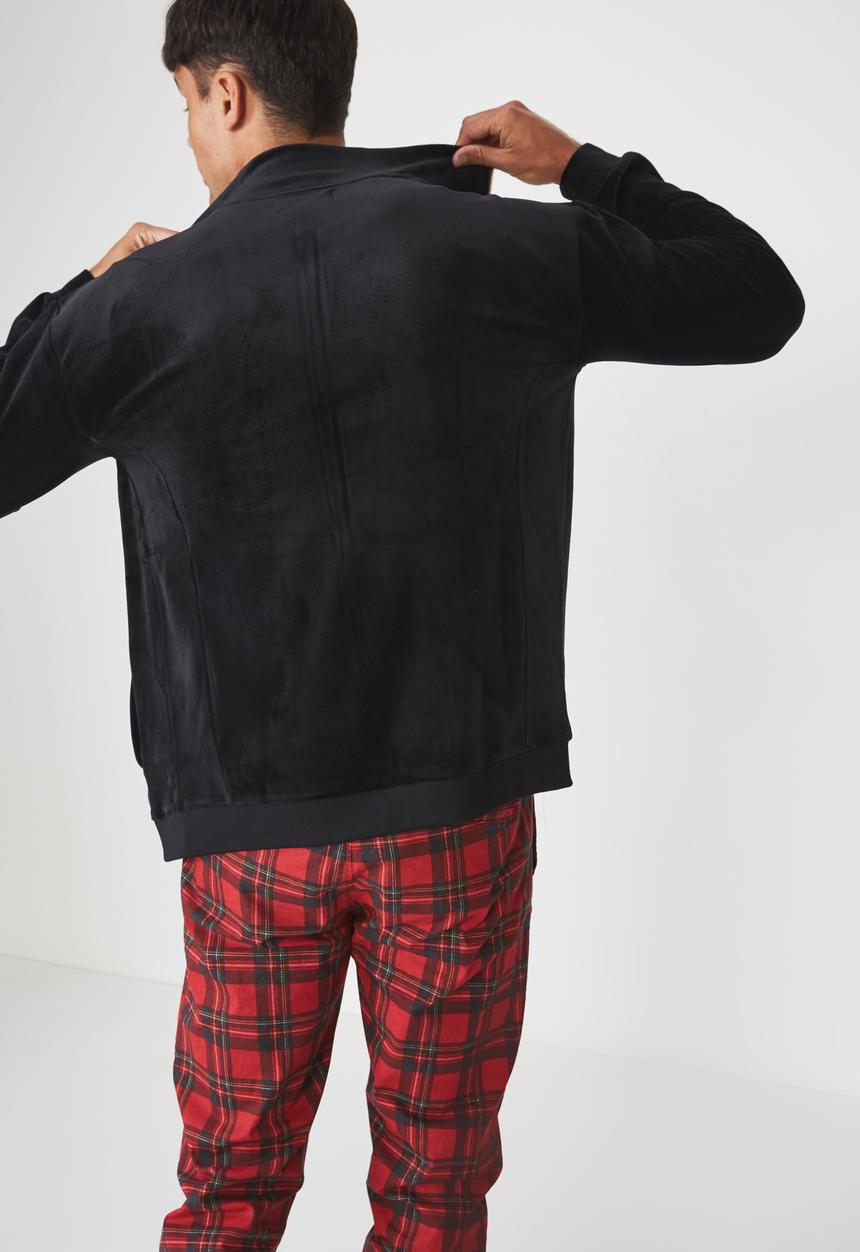 Cotton On - Velour zip through - black
