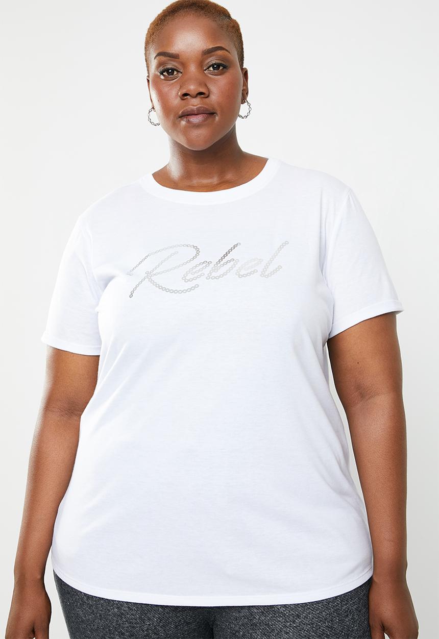 STYLE REPUBLIC PLUS - Rebel T-shirt - white