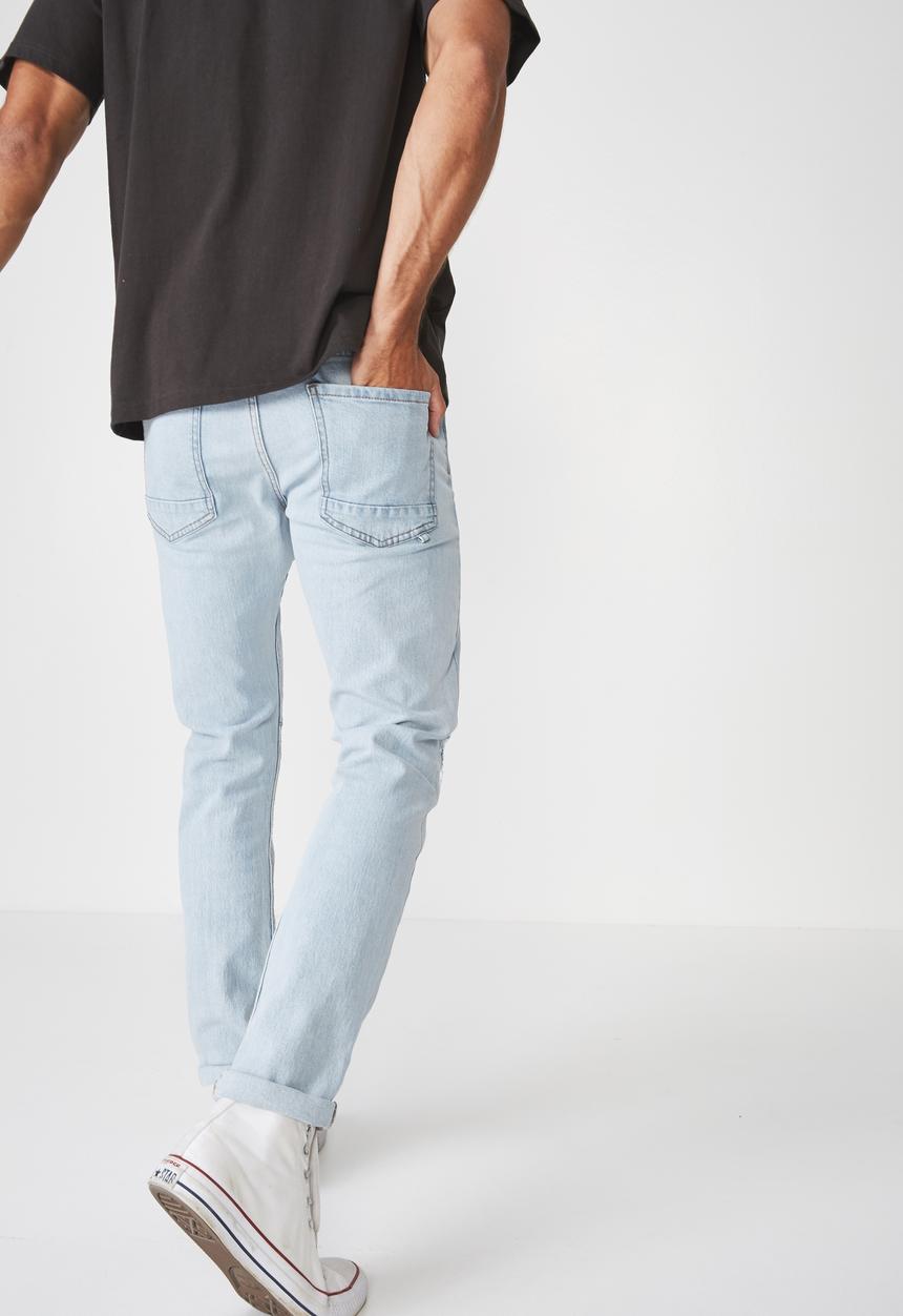 Cotton On - Rips tapered leg jean - blue