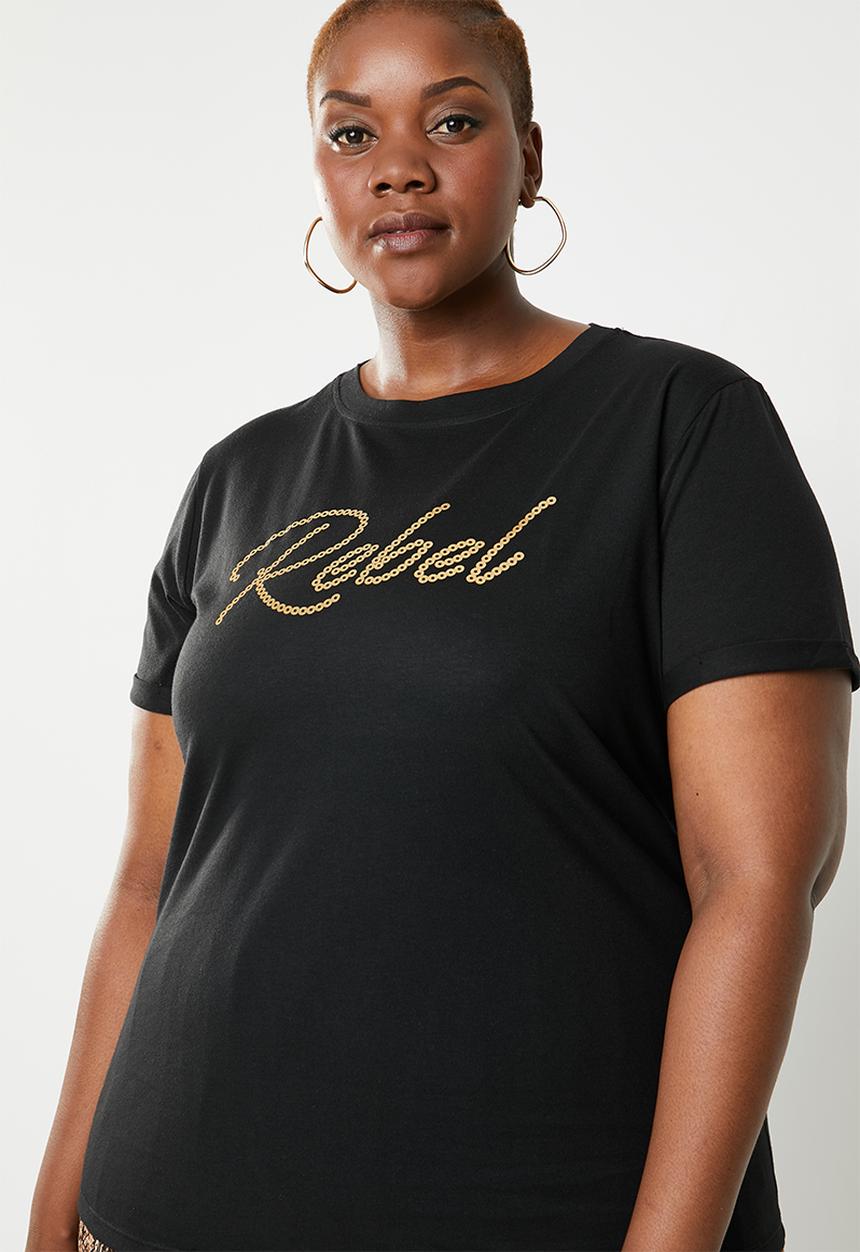 STYLE REPUBLIC PLUS - Rebel T-shirt - black 