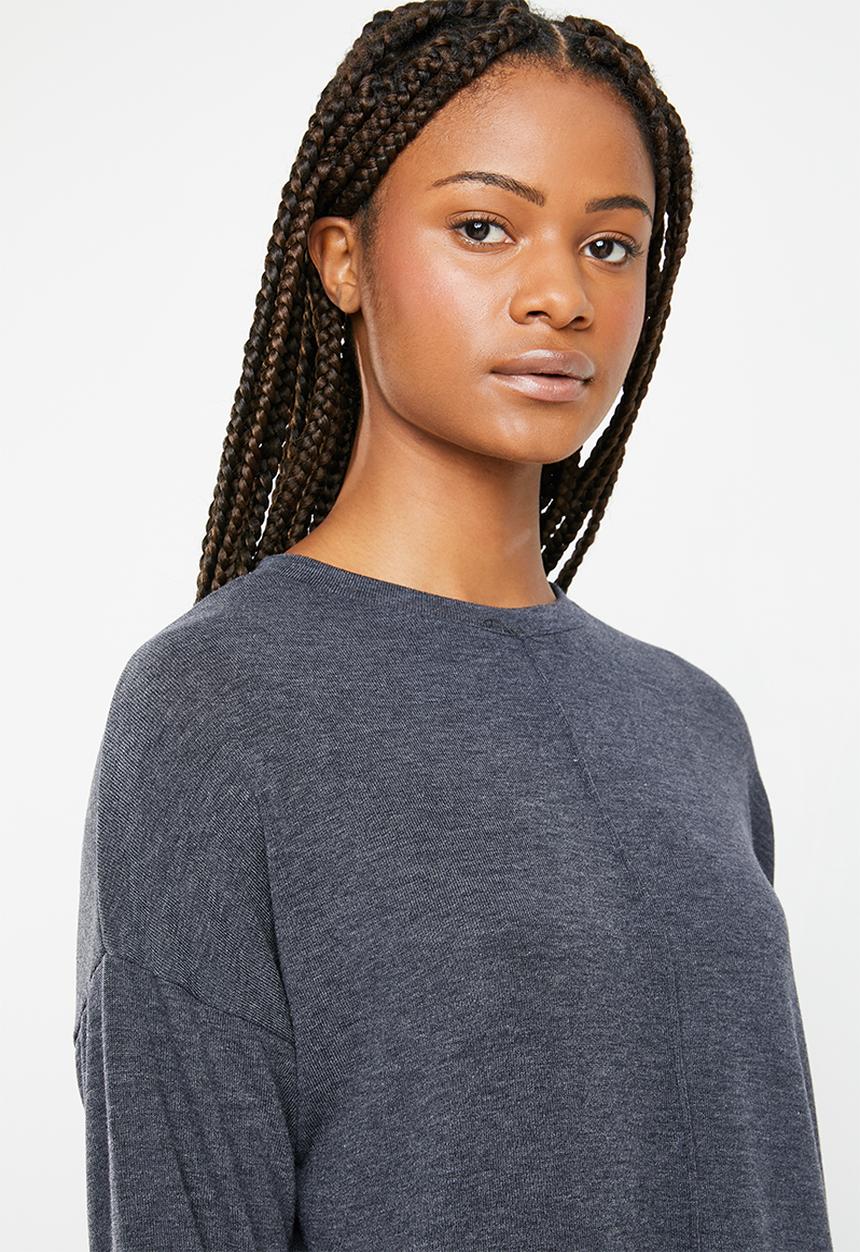 Superbalist - 2 Pack textured knit top - charcoal & cream