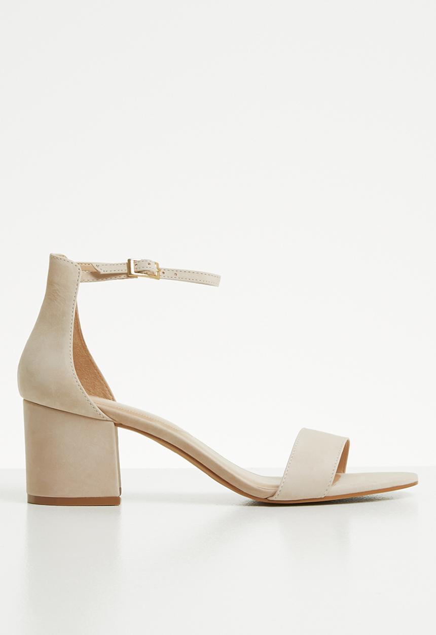 ALDO - Villarosa leather heel - bone nubuck