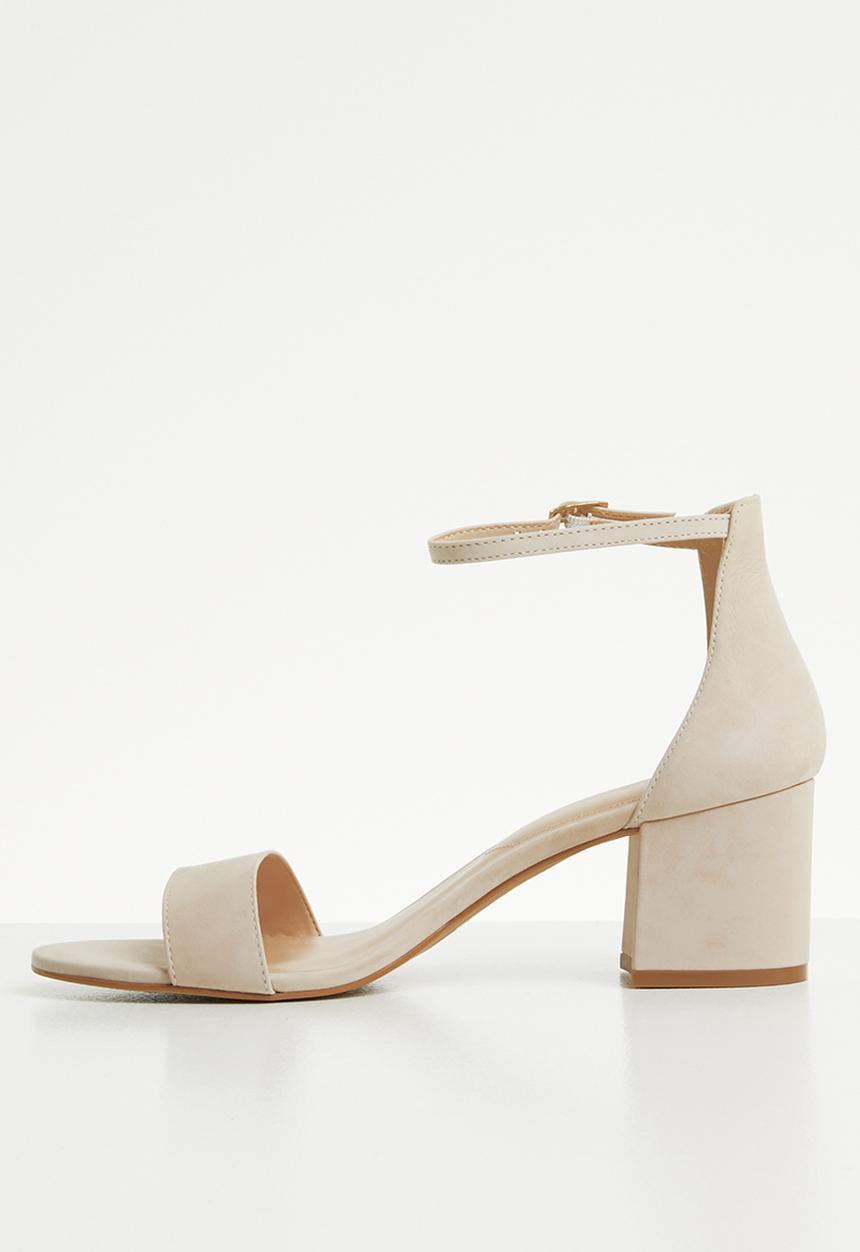 ALDO - Villarosa leather heel - bone nubuck